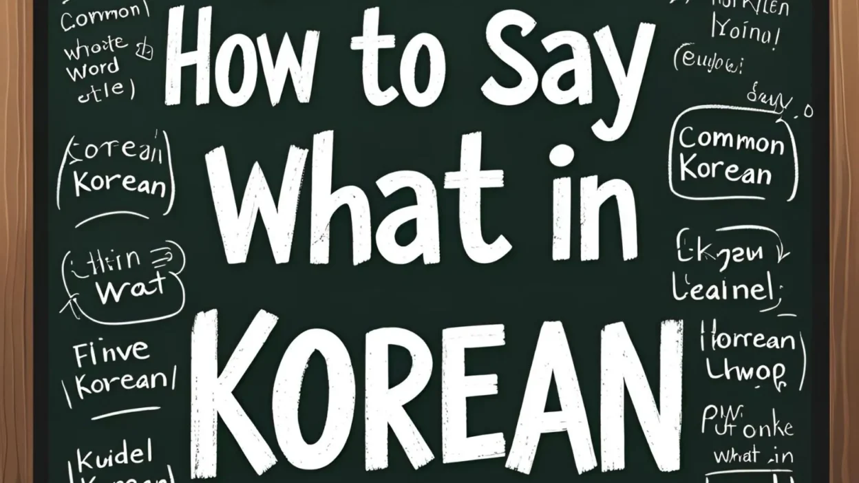 How to Say What in Korean